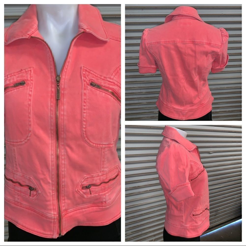 Bandolino short sleeve zip up jacket with pockets